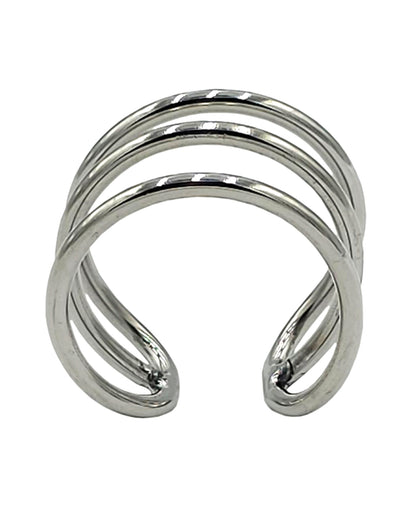 Rouge Stainless Steel Triple Wire Glans Ring 32 mm - Silver by Rouge group ltd