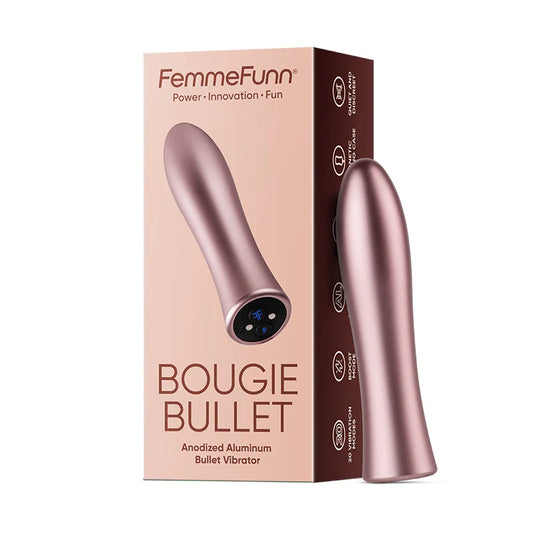 FemmeFunn Bougie Bullet Rechargeable Aluminum Vibrator Rose Gold by Vvole