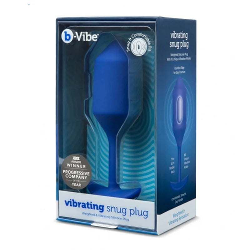 b-Vibe Vibrating Snug Plug 4 Rechargeable Weighted Silicone Anal Plug Navy by COTR Inc.