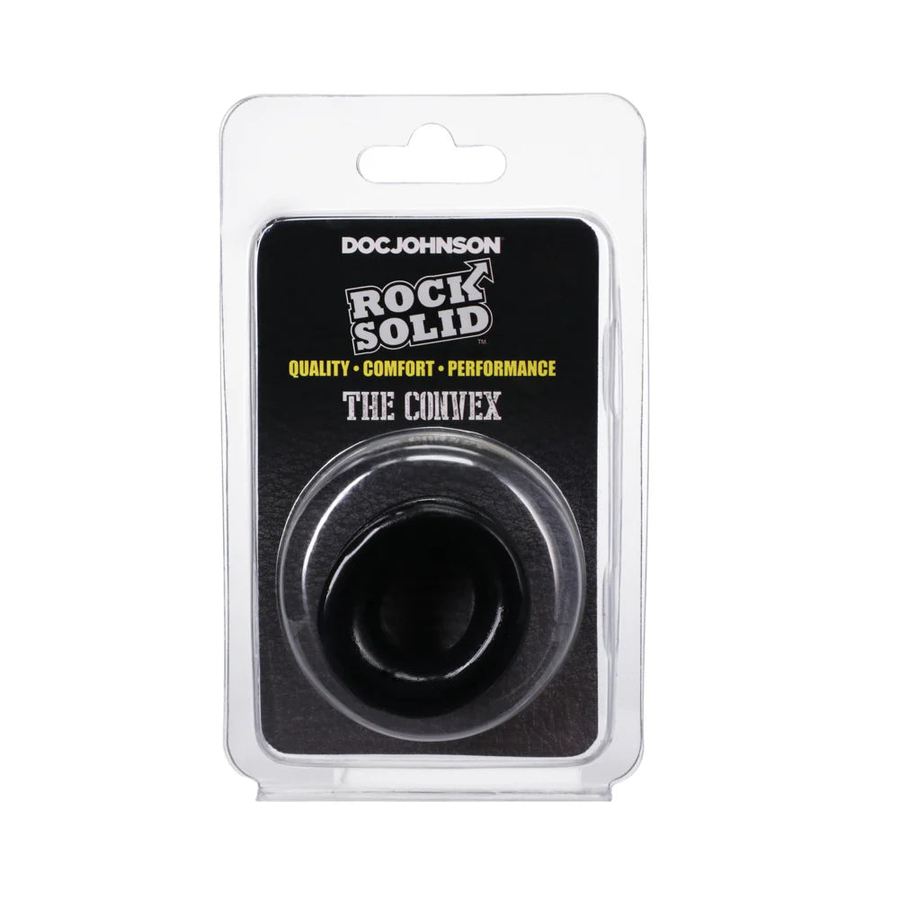 Rock Solid Convex Black C Ring in a Clamshell by Doc Johnson