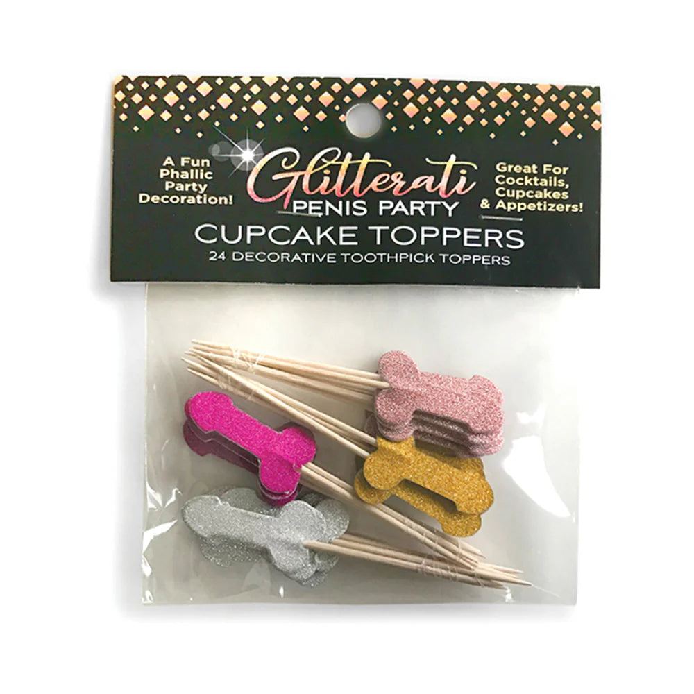 Glitterati Penis Party Cupcake Topper Toothpicks 24-Pack by Little Genie Productions