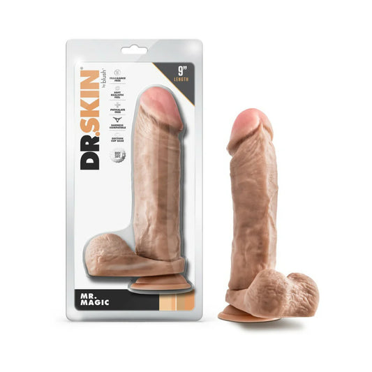 Dr. Skin Mr. Magic 9 in. Dildo with Balls Beige by Blush
