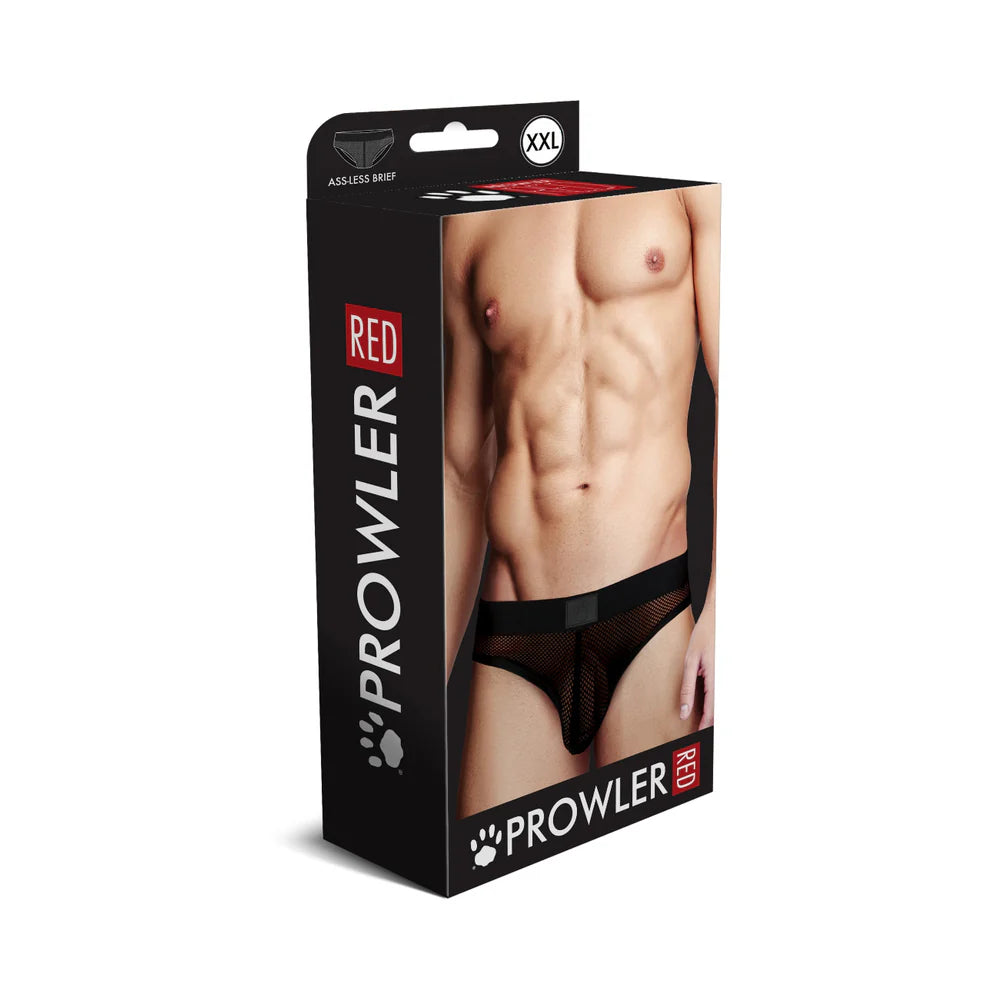 Prowler RED Fishnet Assless Brief Black 2XL by Simply Pleasure Ltd