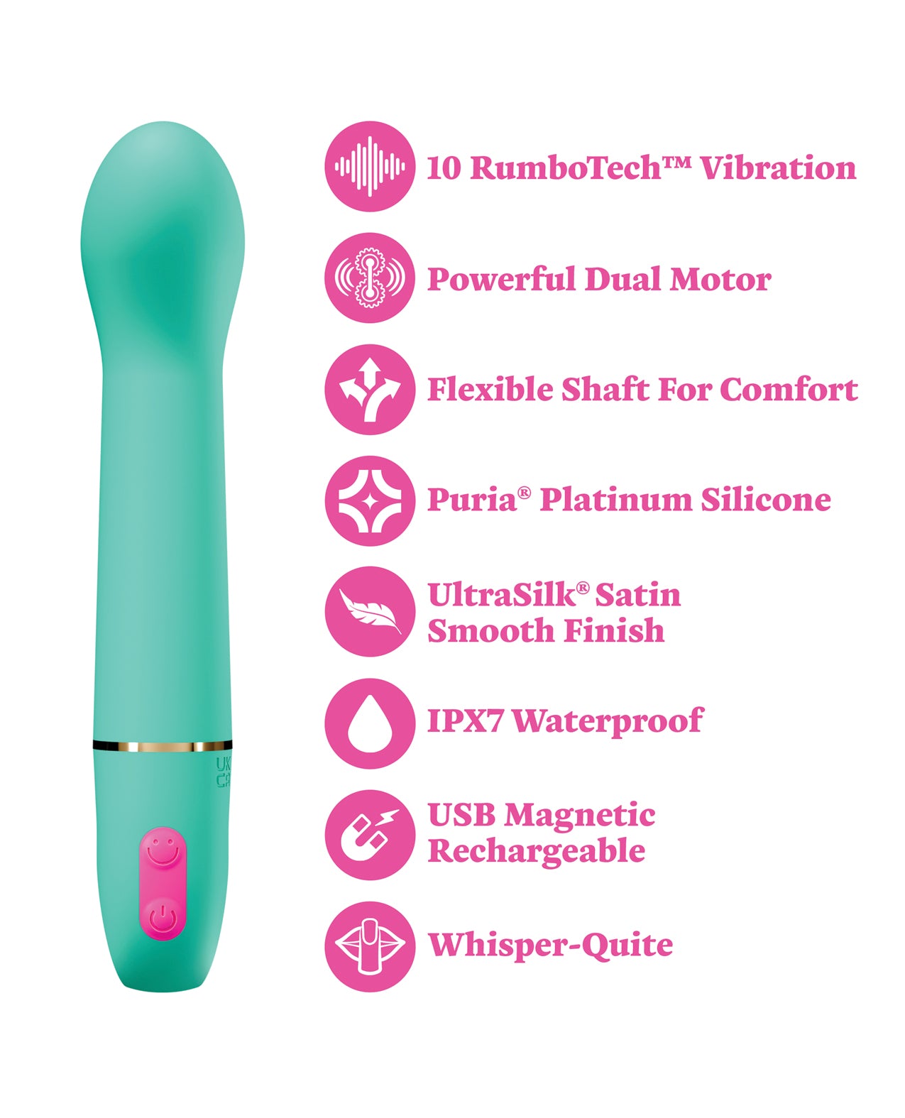 Aria - Flirty AF 2.0 - Rechargeable Vibe - Teal by Blush novelties