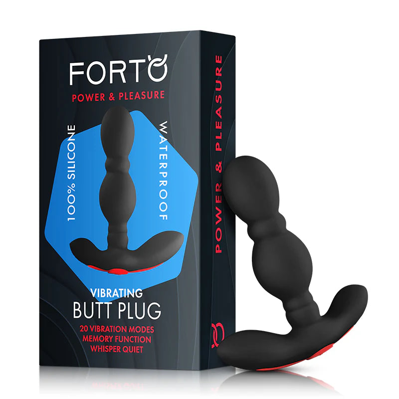 Forto Vibrating Anal Plug Rechargeable Silicone Black by Vvole