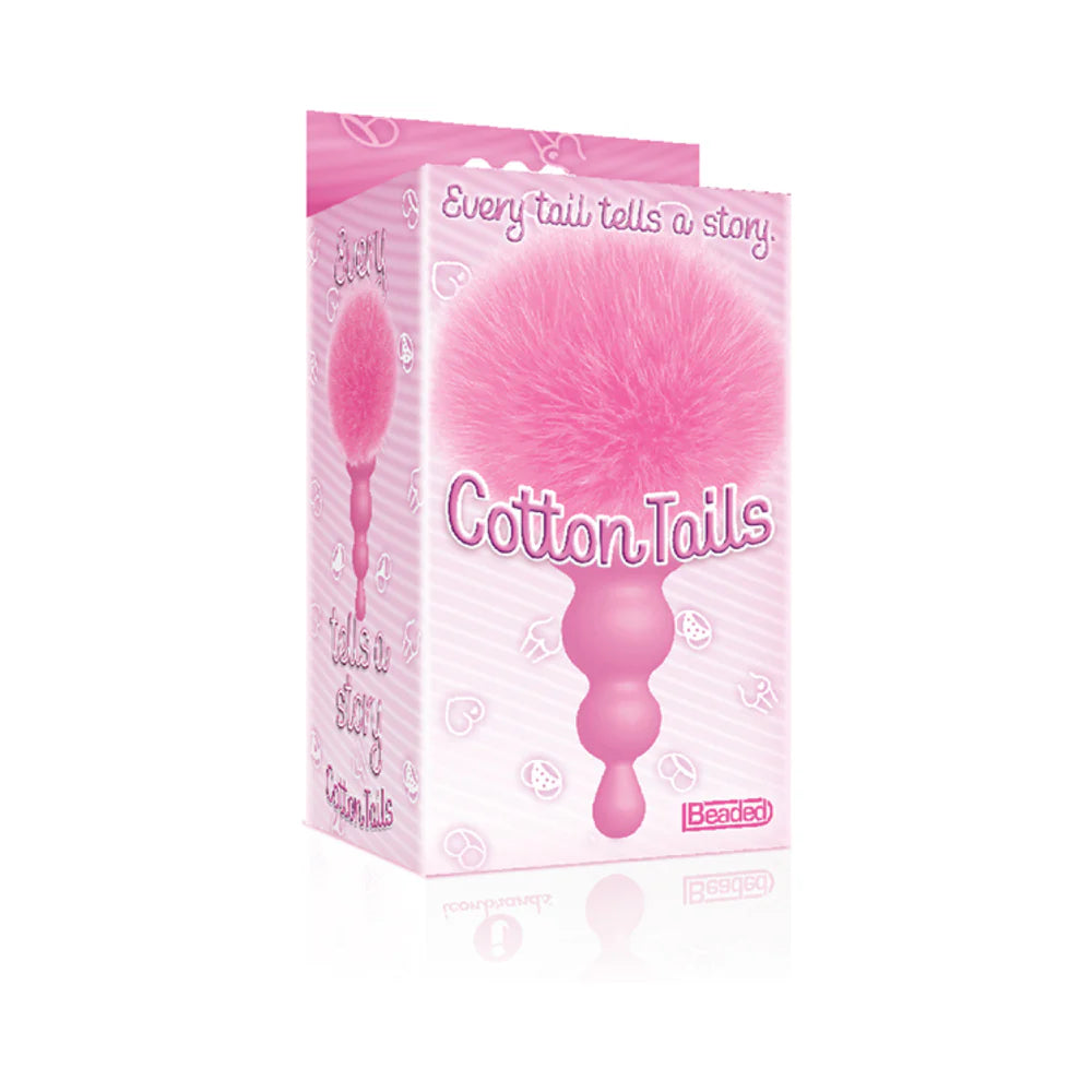 The 9's Cottontails Silicone Bunny Tail Butt Plug Beaded Pink by Icon Brands Inc.