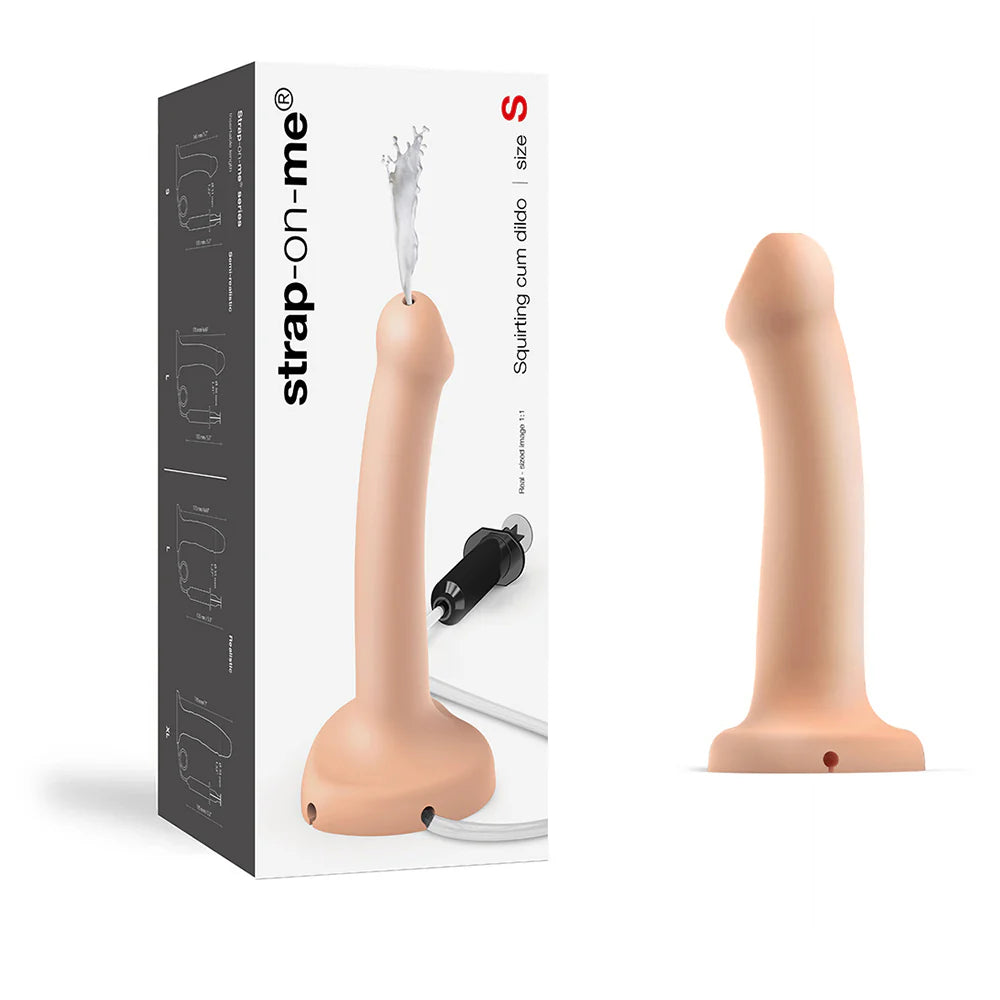 Strap-On-Me Squirting Cum Semi-Realistic Silicone Dildo Vanilla S (fluid not included) by Lovely Planet USA