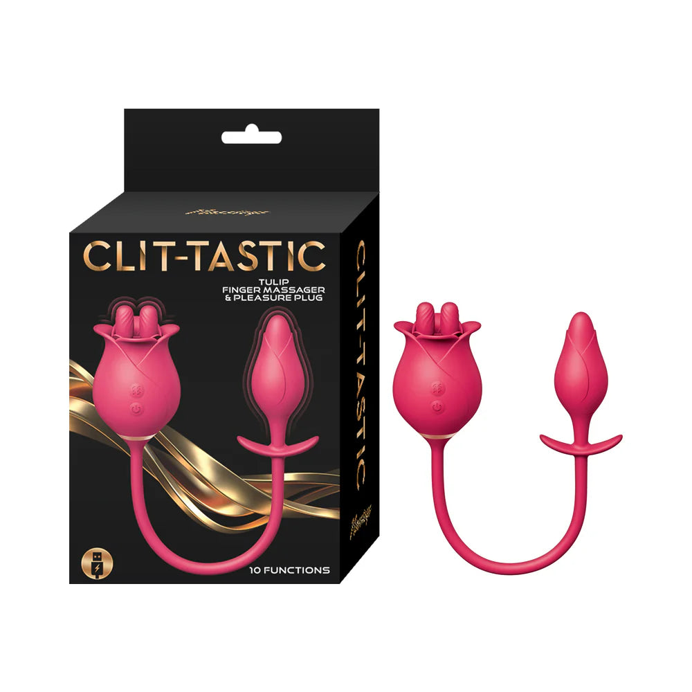 Clit-Tastic Tulip Finger Massager & Pleasure Plug Red by Nasstoys