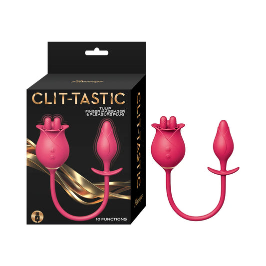 Clit-Tastic Tulip Finger Massager & Pleasure Plug Red by Nasstoys
