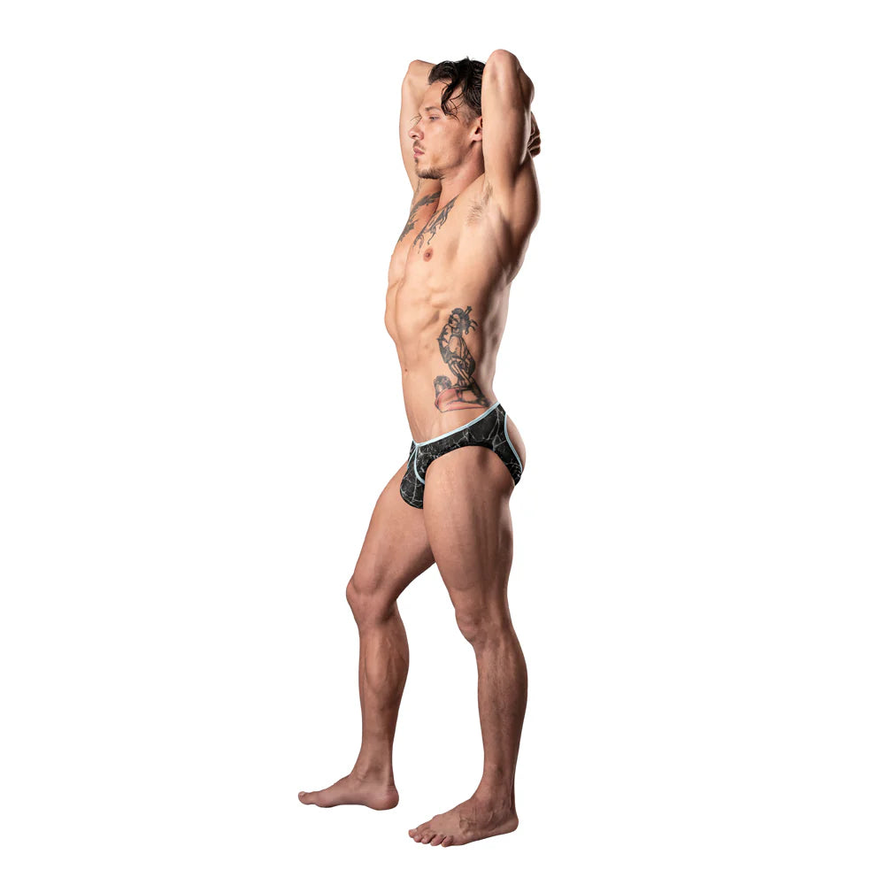 Male Power Marble Mesh Mini Moonshine Black by Male Power