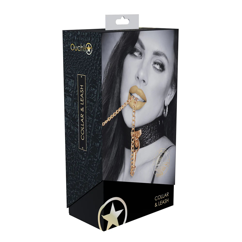 Ouch! International Rome Collection Collar with Leash by Shots America LLC