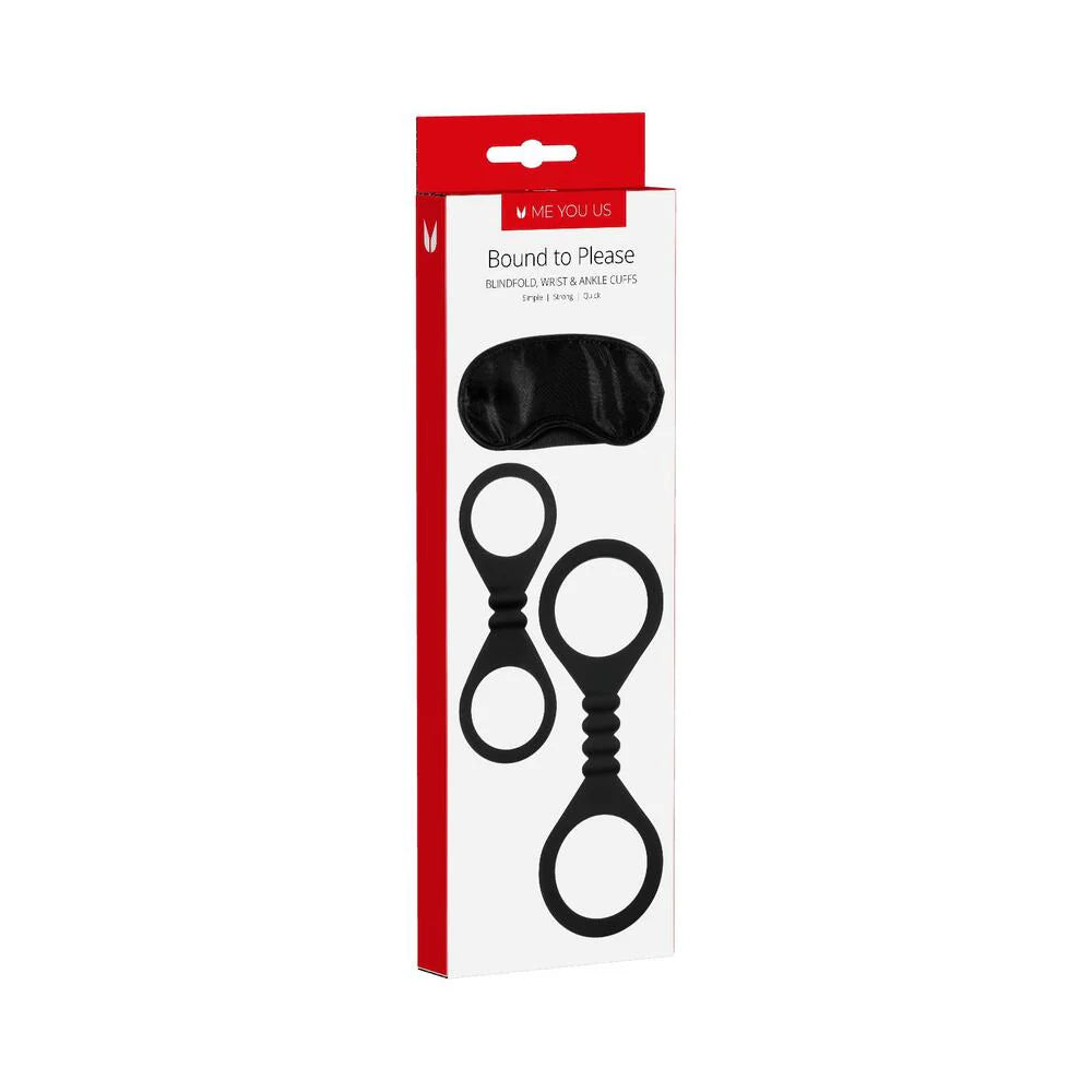 Me You Us Bound To Please Blindfold Wrist and Ankle Cuffs by Simply Pleasure Ltd
