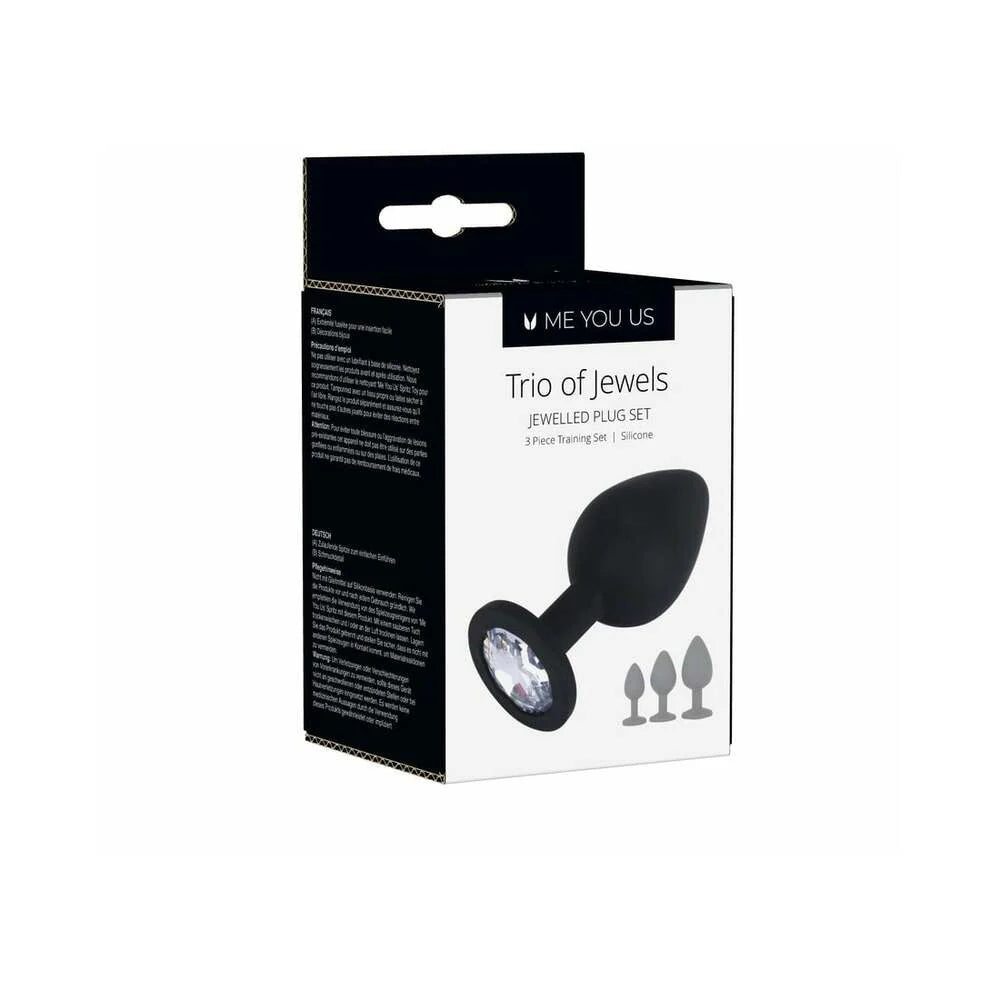 Me You Us Trio of Jewels 3-Piece Training Plug Set Black by Simply Pleasure Ltd