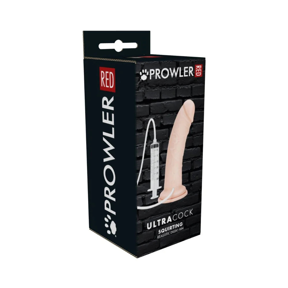 Prowler RED Ultra Cock 8 in. Realistic Squirting Dildo by Simply Pleasure Ltd