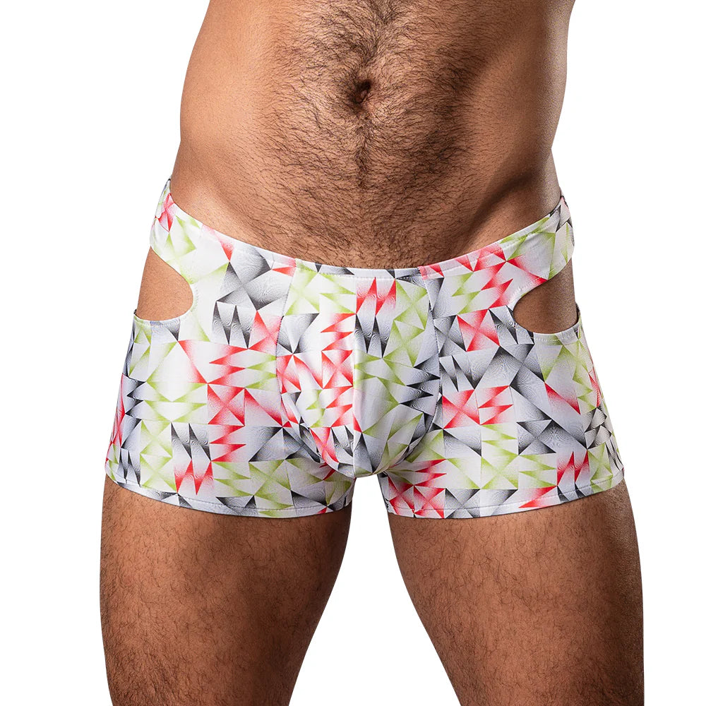 Male Power Cut It Out! Cutout Mini Short Red/Black M by Male Power