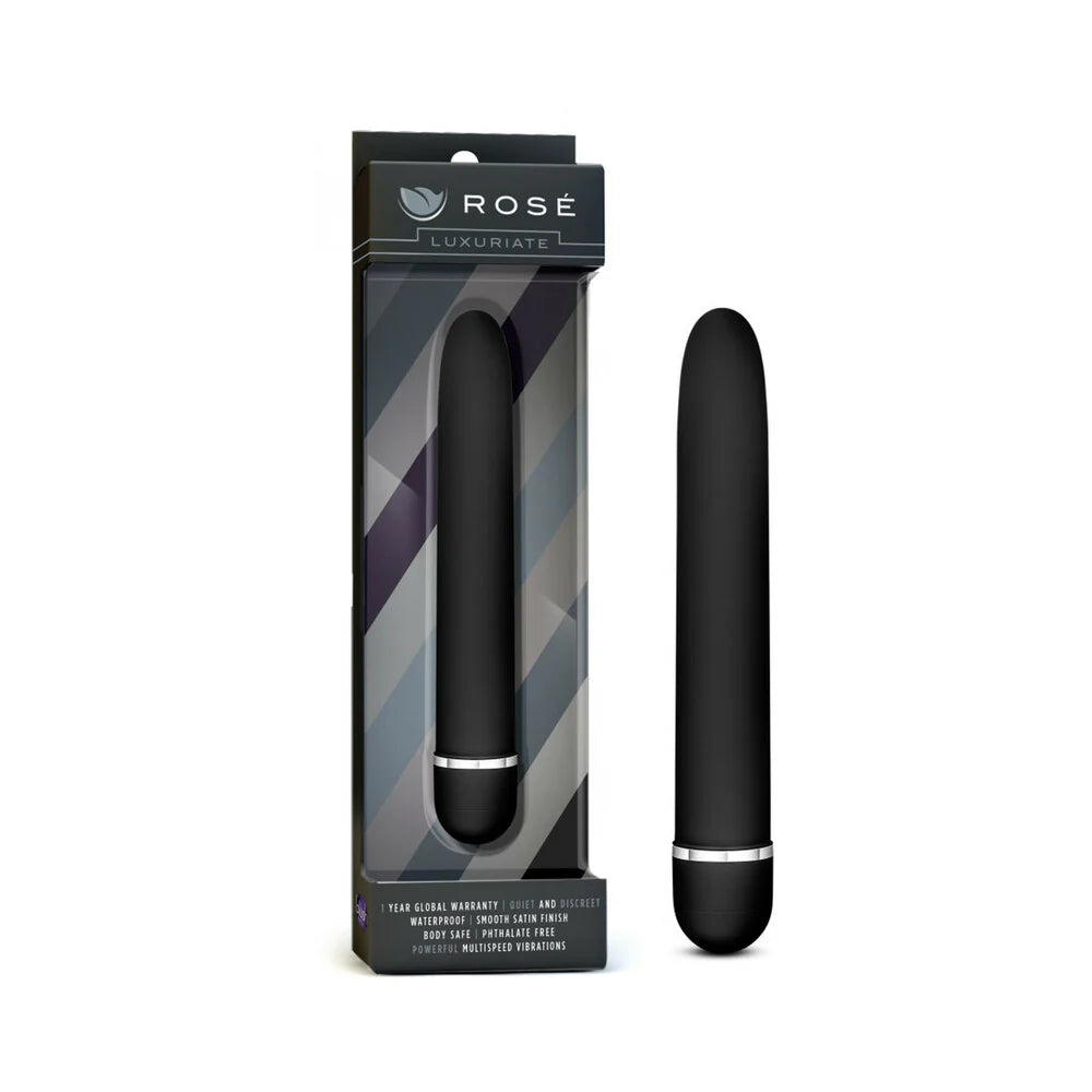 Rose Luxuriate Classic Slimline Vibrator Black by Blush