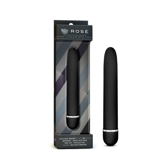 Rose Luxuriate Classic Slimline Vibrator Black by Blush