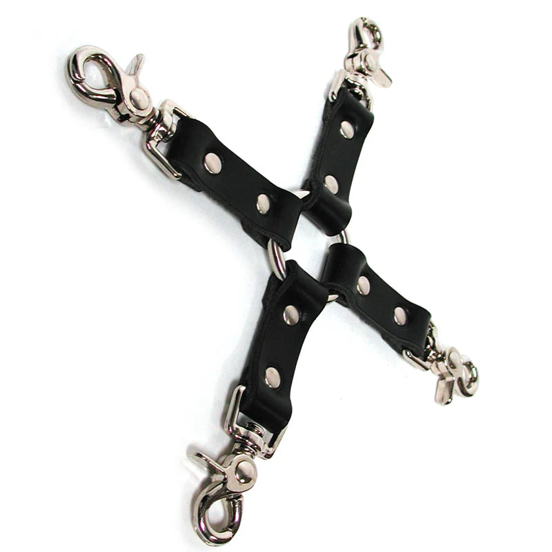 KinkLab Leather Hog Tie (Black) by Stockroom.com