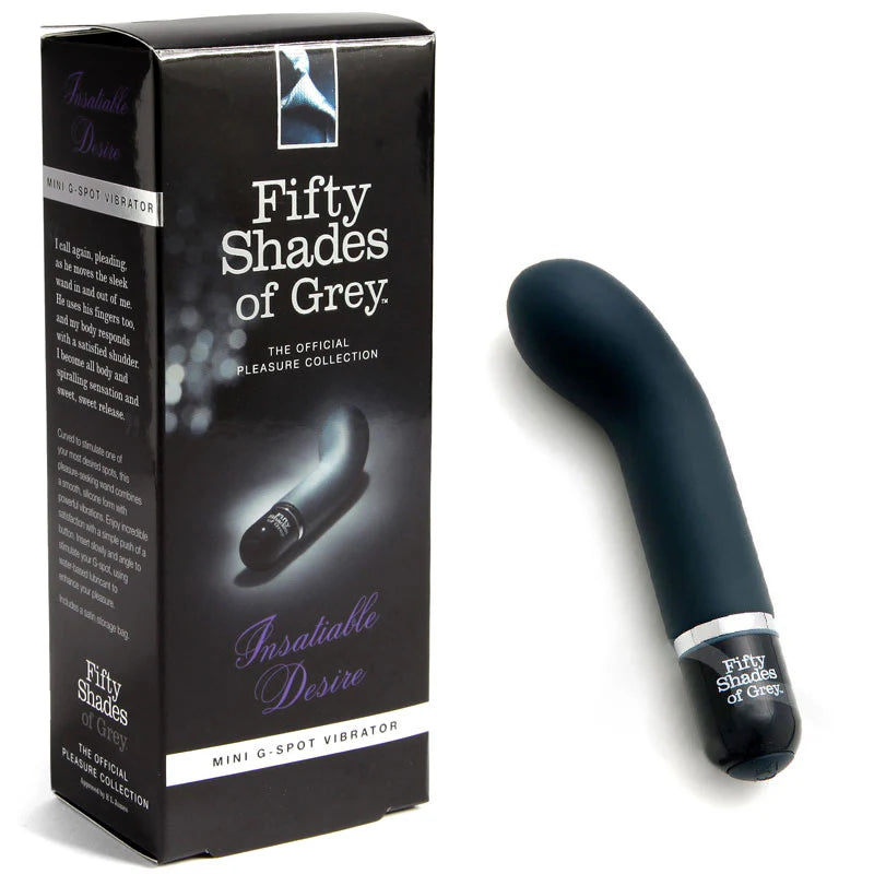 Fifty Shades of Grey Insatiable Desire Silicone Mini G-Spot Vibrator Black by LoveHoney