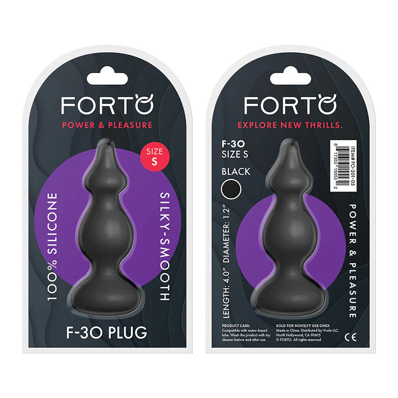 Forto F-30 Pointer Silicone Anal Plug Small Black by Vvole