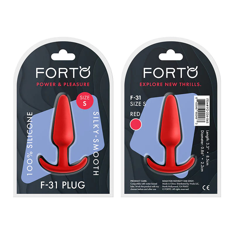 Forto F-31 Silicone Anal Plug Small Red by Vvole