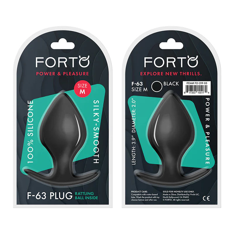 Forto F-63 Rattler Spade Silicone Anal Plug Medium Black by Vvole
