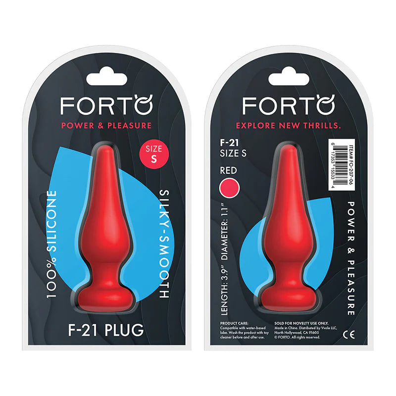 Forto F-21 Tear Drop Silicone Anal Plug Small Red by Vvole