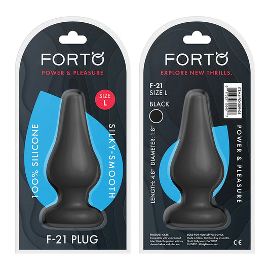 Forto F-21 Tear Drop Silicone Anal Plug Large Black by Vvole