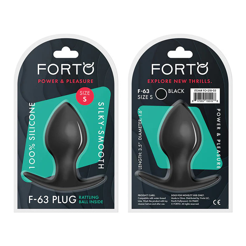 Forto F-63 Rattler Spade Silicone Anal Plug Small Black by Vvole