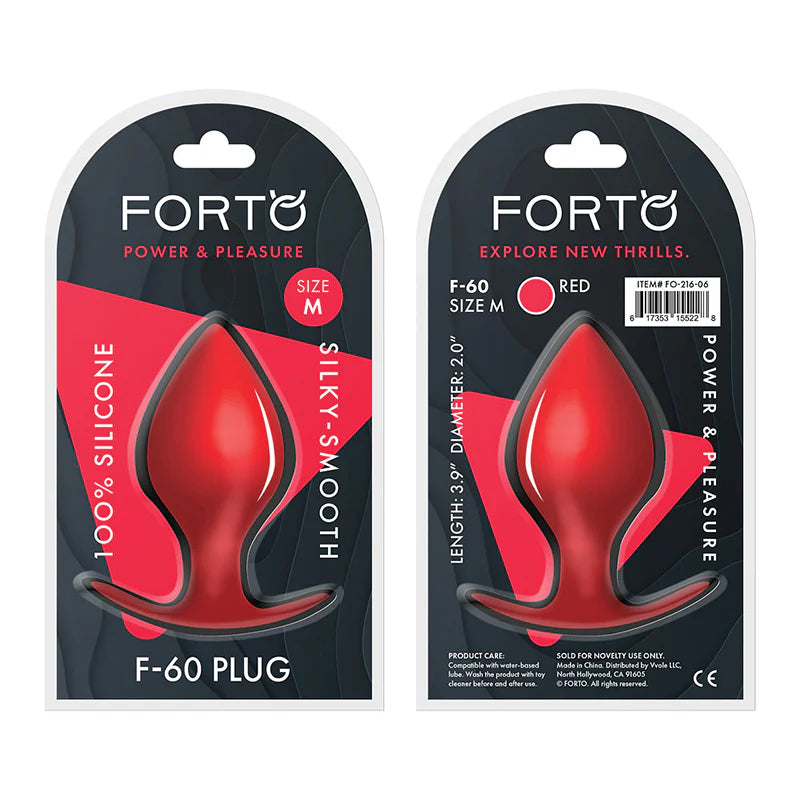 Forto F-60 Spade Silicone Anal Plug Medium Red by Vvole