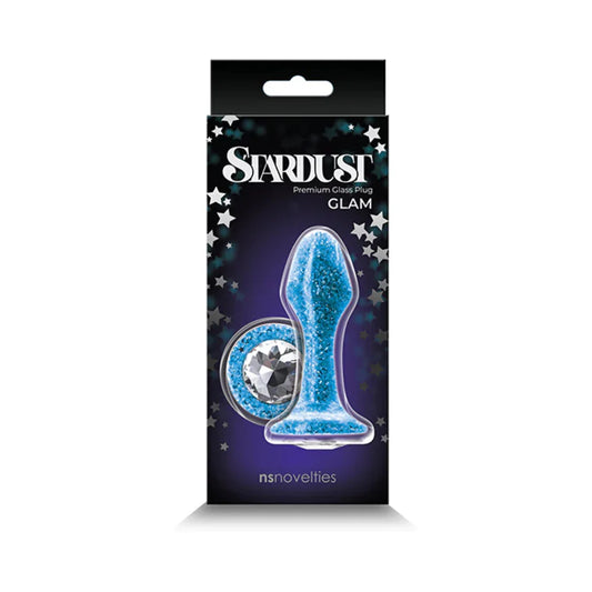 Stardust Glam Glass Plug with Gem Base Blue by New Sensations Novelties Inc.