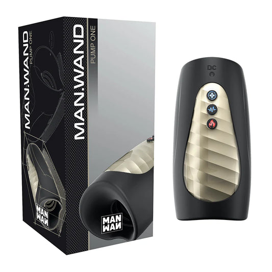 Man.Wand Pump One Rechargeable Multi-Function Masturbator Black by Lovely Planet USA