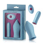 FemmeFunn Versa T Bullet Vibrator & Textured Silicone Tongue-Shaped Sleeve Light Blue by Vvole