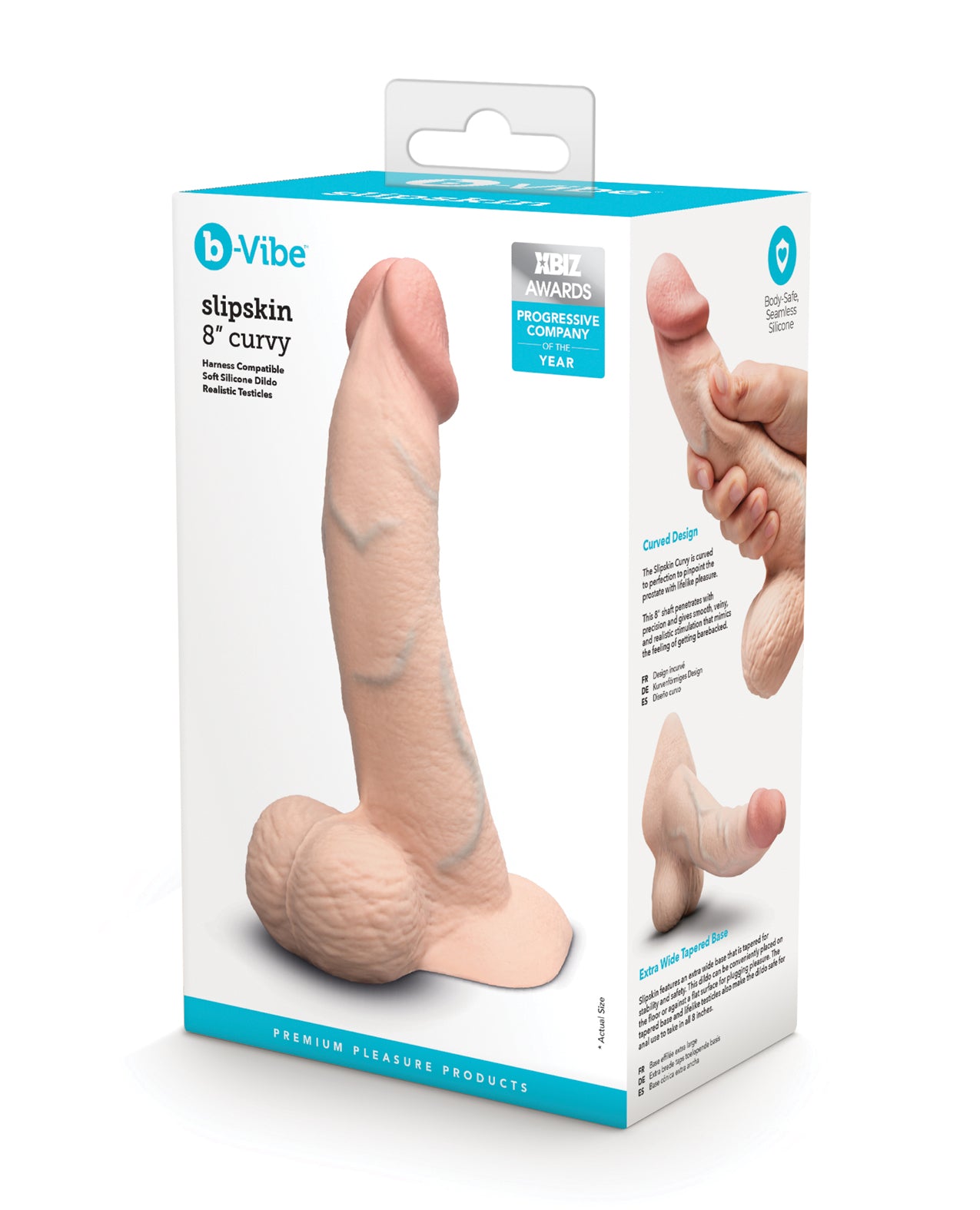 b-Vibe Slipskin 8" Curvy - Cream by Cotr inc