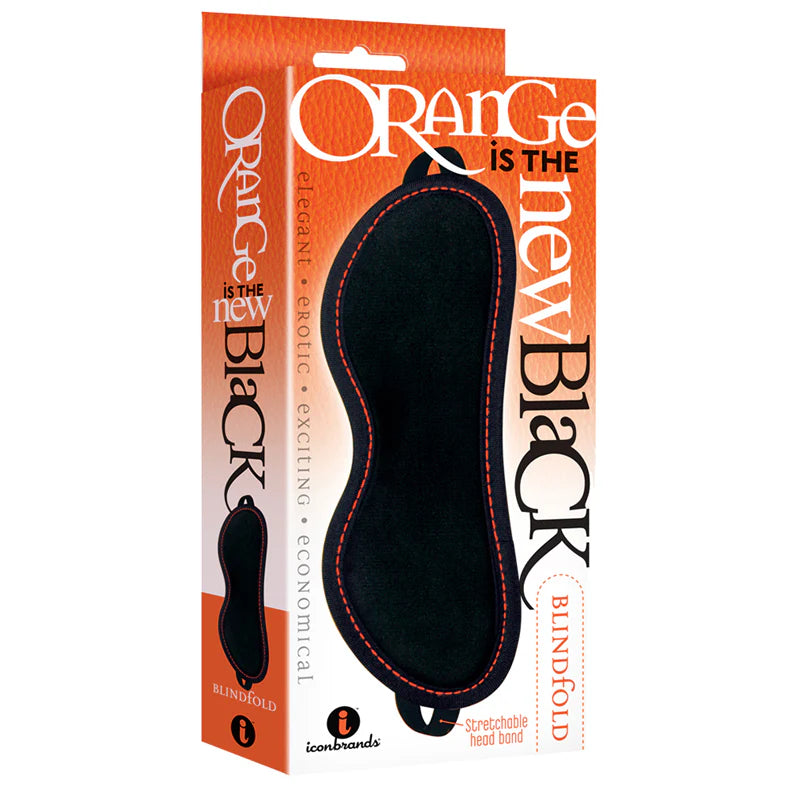 The 9's, Orange Is The New Black, Blindfold Faux Leather, Black with Furry Orange Lining by Icon Brands Inc.