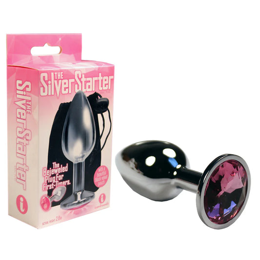 The 9's, The Silver Starter, Bejeweled Stainless Steel Plug Pink by Icon Brands Inc.