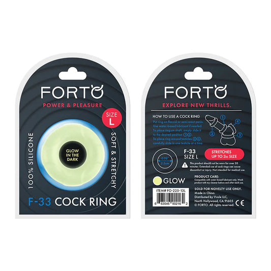 Forto F-33 Liquid Silicone Cockring Large Glow by Vvole