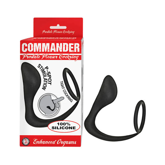 Commander Prostate Pleaser Cockring Black by Nasstoys