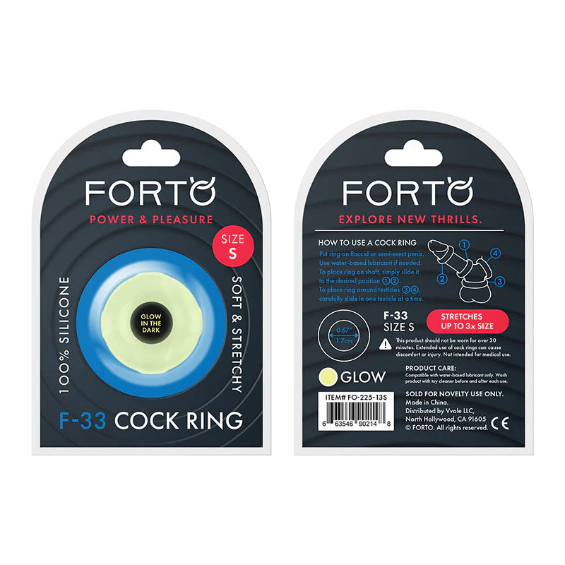 Forto F-33 Liquid Silicone Cockring Small Glow by Vvole