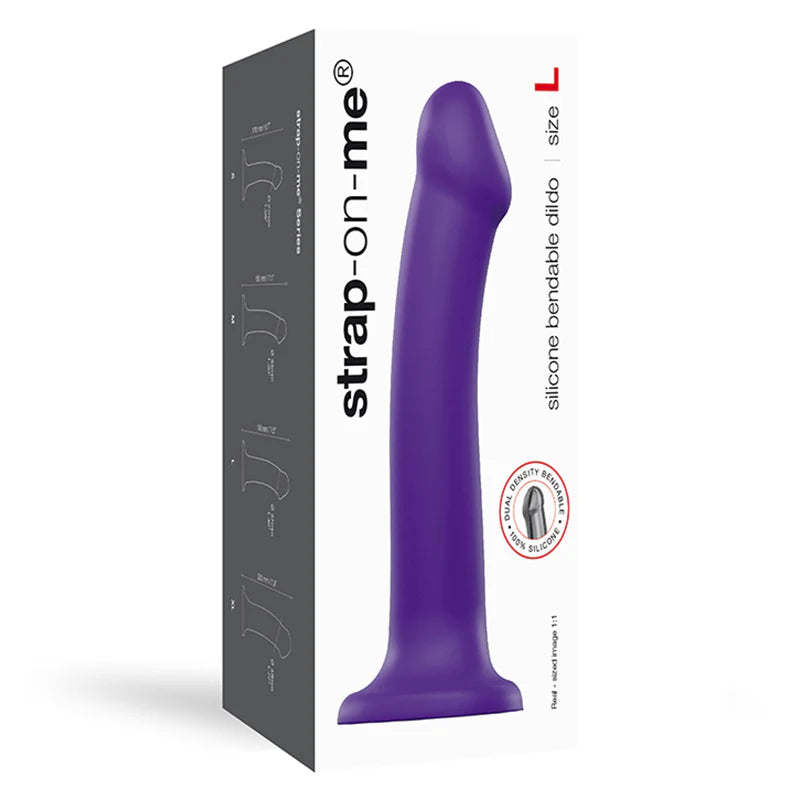 Strap-On-Me Bendable Dual-Density Silicone Suction Cup Dildo Purple L by Lovely Planet USA