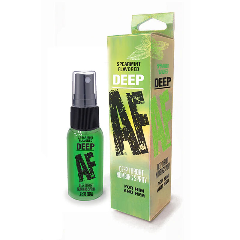 Deep AF Spearmint Flavored Deep Throat Numbing Spray 1 oz. by Little Genie Productions