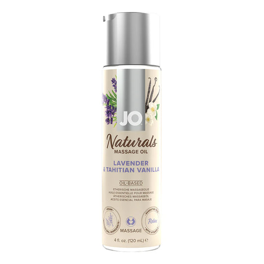 JO Naturals Massage Oil Lavender & Tahitian Vanilla 4 oz. by System Jo