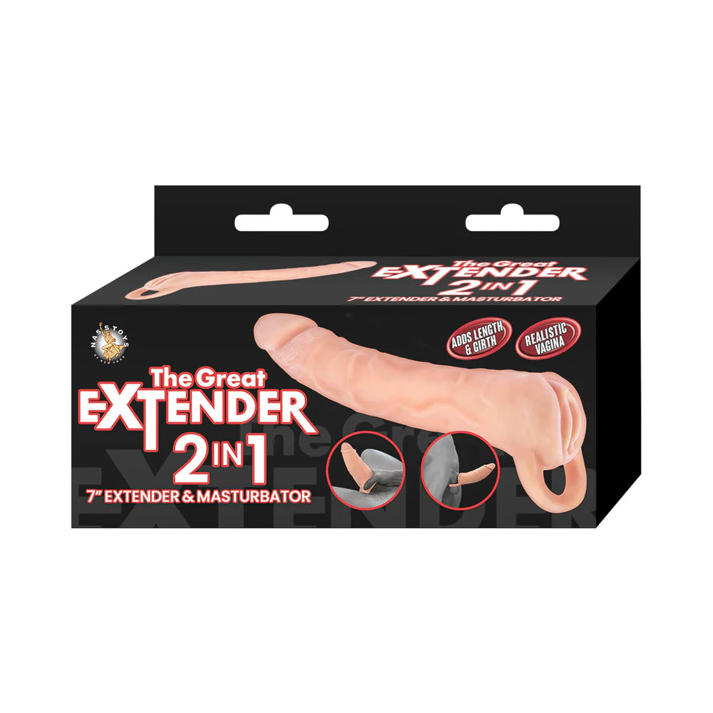 The Great Extender 2-in-1 Extender & Masturbator 7 in. by Nasstoys
