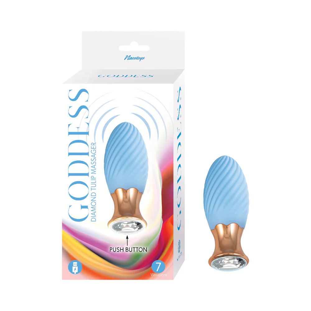 Goddess Diamond Tulip Massager Blue by Nasstoys