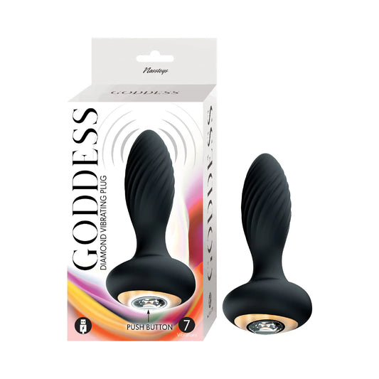 Goddess Diamond Vibrating Plug Black by Nasstoys