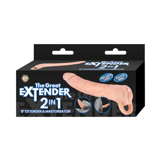 The Great Extender 2-in-1 Extender & Masturbator 8 in. by Nasstoys