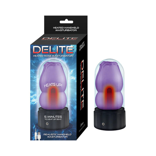 Delite Heated Rose Masturbator Purple by Nasstoys