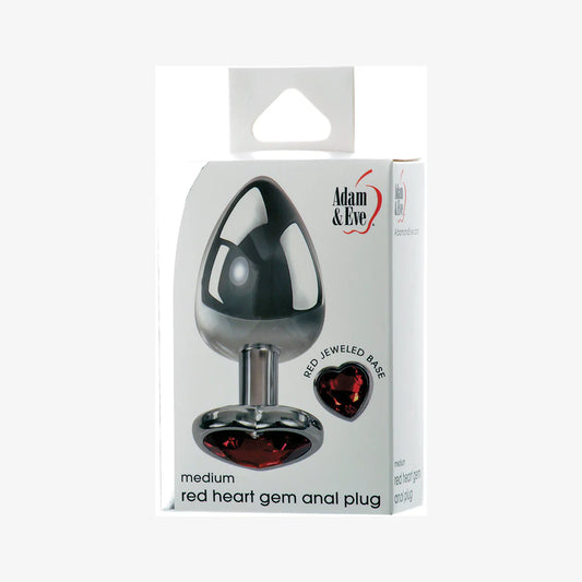 Adam & Eve Red Hearts Gem Anal Plug Medium by PHE/Adam and Eve