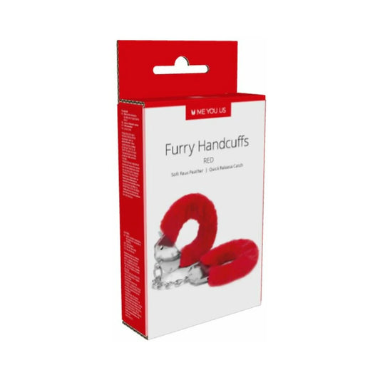 Me You Us Furry Handcuffs Red by Simply Pleasure Ltd
