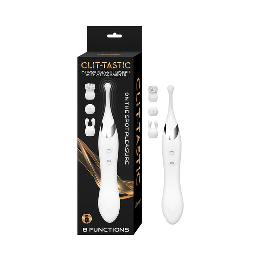 Clit-Tastic Arousing Clit Teaser with Attachments White by Nasstoys